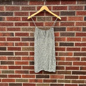 Forever 21 Light Green and White Mini Floral Front Tie Spaghetti Strap Dress